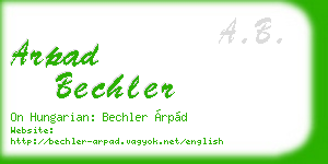 arpad bechler business card